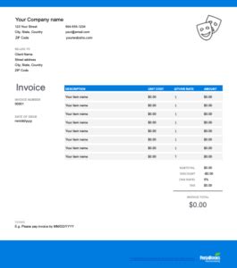 Free Actor Invoice Template | Download Now | FreshBooks