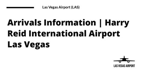 Arrivals Information | Harry Reid International Airport Las Vegas