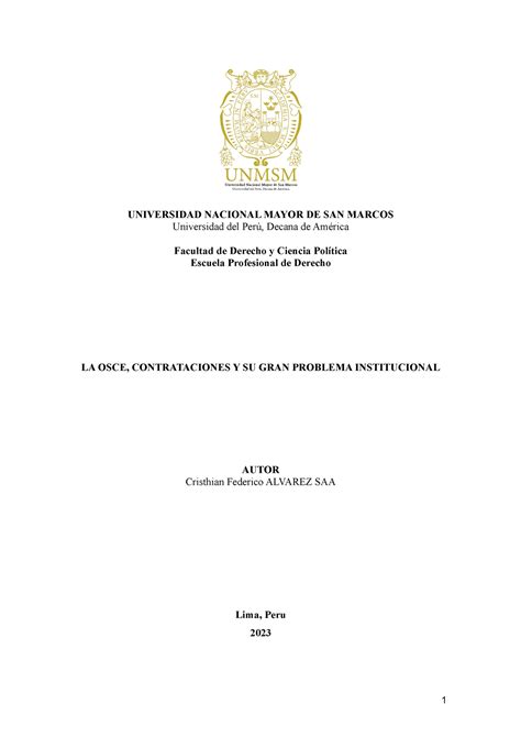 Trabajo Final Finanzas Cfas Universidad Nacional Mayor De San Marcos Universidad Del Perú