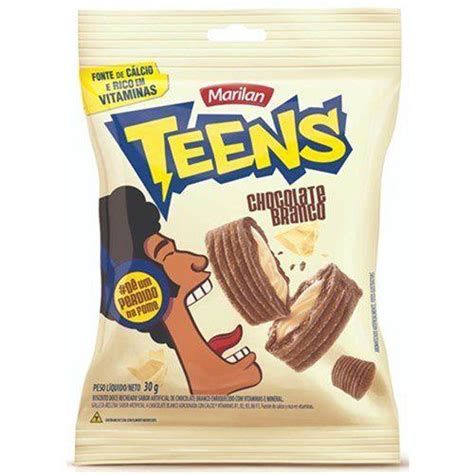 Biscoito Recheio Chocolate Branco Marilan Teens 30G Teens Marilan