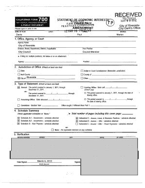 Fppc Form 700 Fill Online Printable Fillable Blank PdfFiller