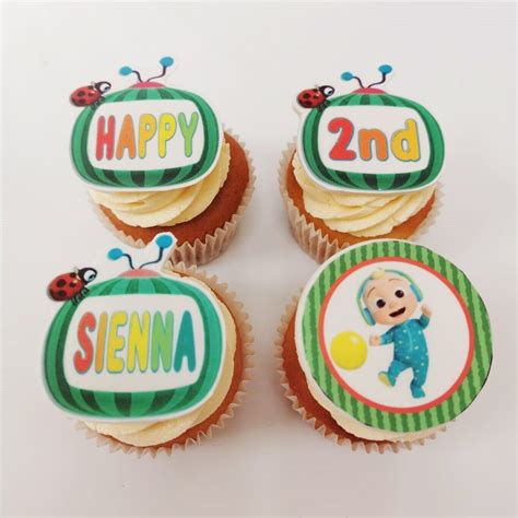 Cocomelon Themed Personalised Cupcake Toppers Edible Option Available