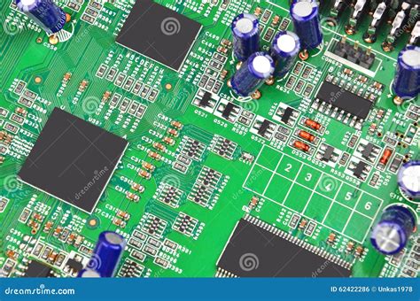 Green Computer Motherboard Stock Photo Image Of Connector