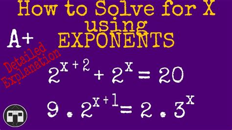 How To Solve For X With Exponents Youtube