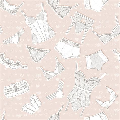 Seamless Background Pattern Retro Lingerie Vector Bras And Pan