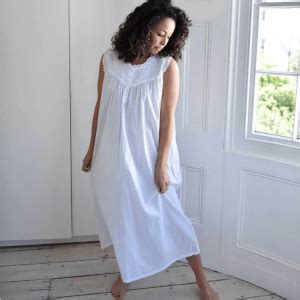 Sleeveless Cotton Nightie Lizzie White Nightie Cotton