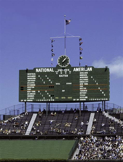 Wrigley Field Classic Scoreboard 1977 Photograph By Paul Plaine Fine