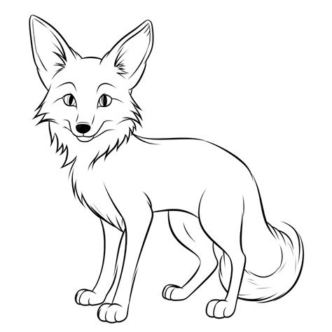 Premium AI Image | Coloring Page Fox Outline For Kids