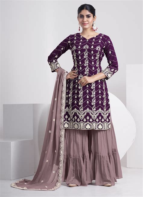 Buy Purple Sharara Set Online