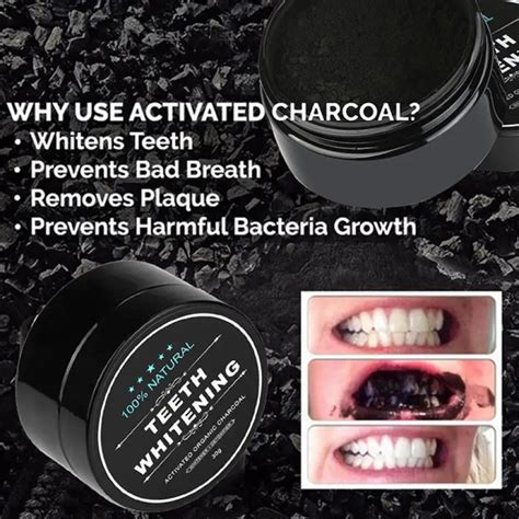 Teeth Whitening Powder G Natural Organic Activated Charcoal Bamboo