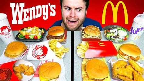 Wendy S Vs Mcdonald S The Whole Menu Fast Food Taste Test Youtube