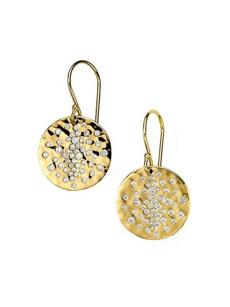 Ippolita Stardust K Diamond Drop Earrings Yellow Gold Editorialist