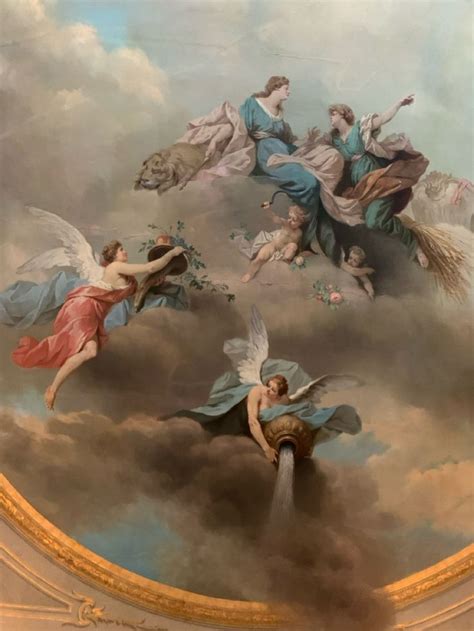 The Painting Depicts Angels Flying In The Sky