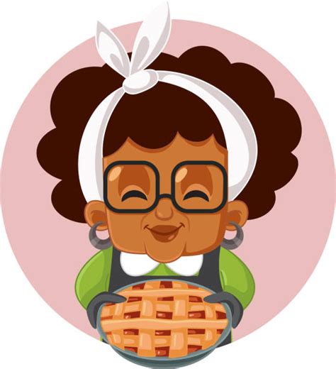 Older Black Woman Baking Illustrations Royalty Free Vector Graphics