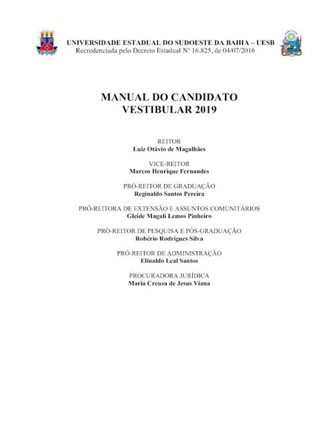 PDF Manual do Candidato Vestibular 2019 Versão Final aprovação no