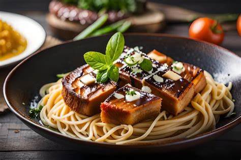 Premium AI Image | a pan of food with a recipe for food