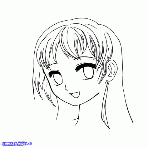 Anime Face Sketch at PaintingValley.com | Explore collection of Anime ...