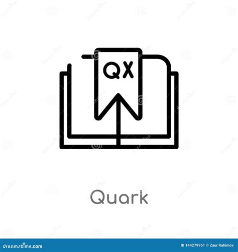 Icono Del Vector Del Quark Del Esquema La L Nea Simple Negra Aislada