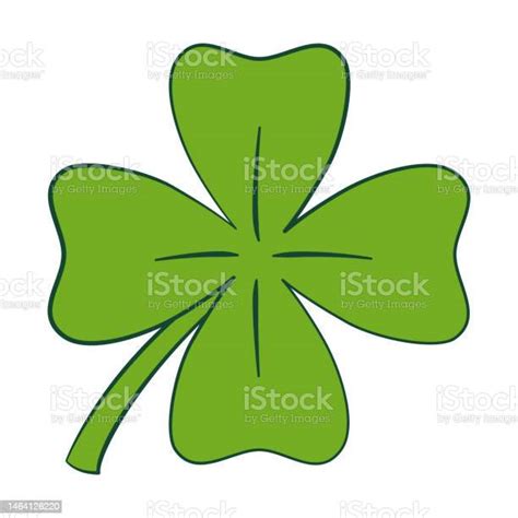 Lucky Four Leaf Clover St Patricks Day Vector Illustration Stock