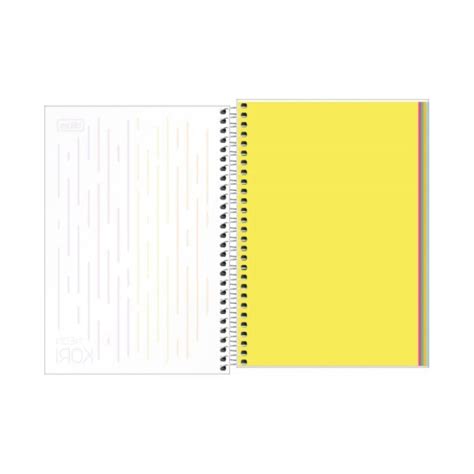 Caderno Espiral Tilibra Neon Kori Sem Pauta A5 1 4 80 Folhas Art Pel