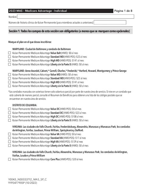 Fillable Online 2023 Medicare Advantage Enrollment Form Mas Spanish Fax Email Print Pdffiller