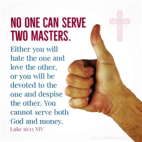 No One Can Serve Two Masters - I Live For JESUS