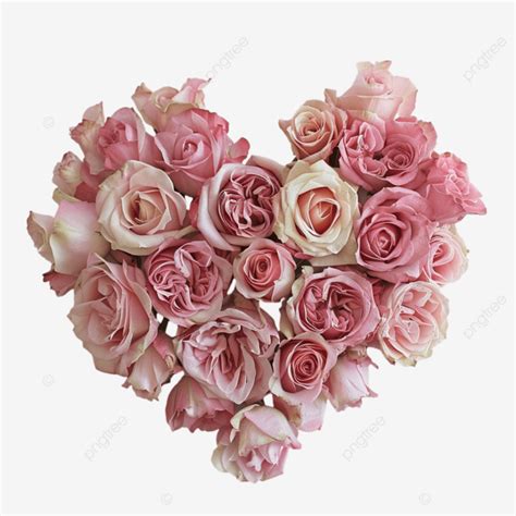 Romantic Heart Shaped Pink Roses Heart Shaped Pink Rose Flower