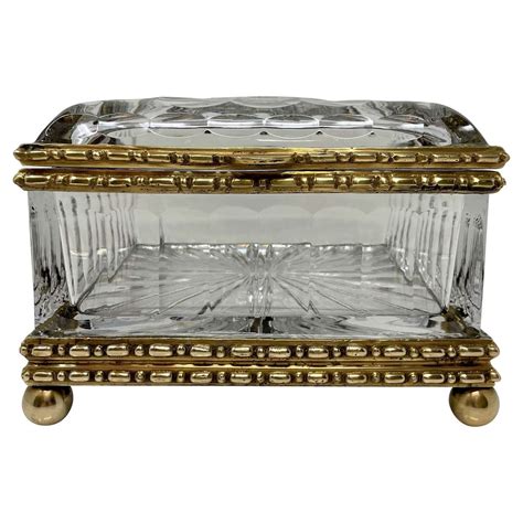 Antique French Cut Crystal And Bronze D Ore Jewel Box Circa 1900 For Sale At 1stdibs