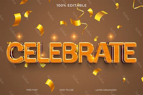 Celebrate Golden Birthday Party 3d Text Effect Photoshop Premium Psd File