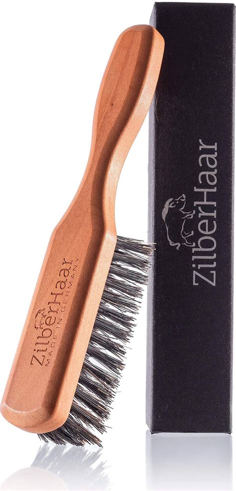 Beard Brush By Zilberhaar Stiff Boar Bristles Beard Grooming Brush For