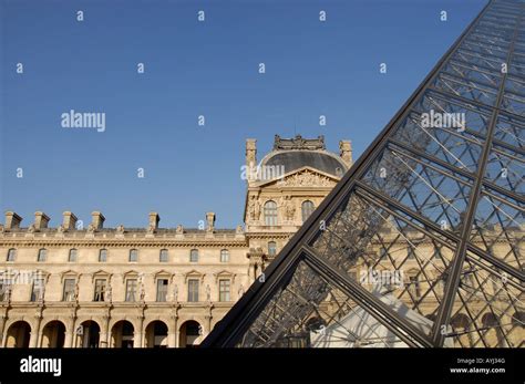 Pyramid By Pei Architect And Louvre Museum Paris France Stock Photo Alamy