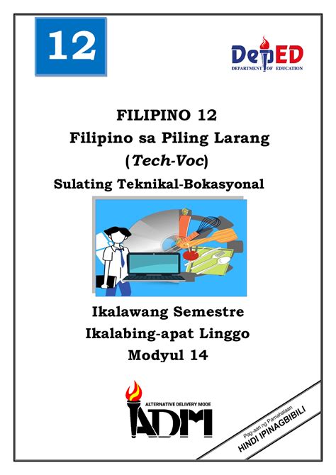 Filipino Mod Filipino Sa Piling Larang Tech Voc Filipino