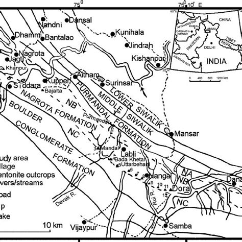 Geological Map Of The Siwalik Group At Jammu And Location Of Outcrops