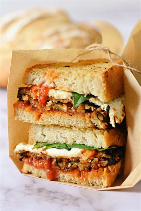 Eggplant Parmesan Sandwich Vegetarian Elkeliving