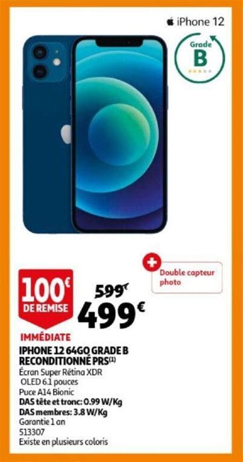 IPhone 12 64GO Grade B Reconditionne Prs Ref 513307 Promotie Bij Auchan