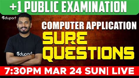 Plus One Computer Application Public Exam Sure Questions Eduport