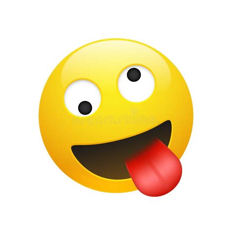 Vector Emoji Yellow Smiley Crazy Face Stock Vector - Illustration of ...