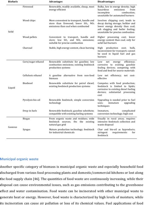 Advantages And Disadvantages Of The Different Types Of Biofuels