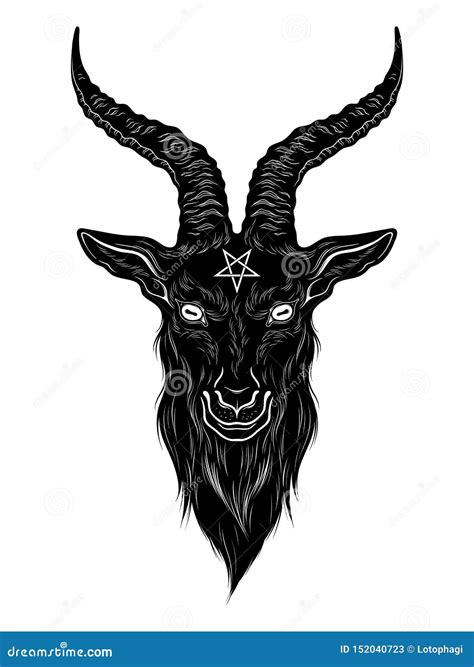 Baphomet Demon Goat Head Hand Drawn Print or Blackwork Flash Tattoo Art ...