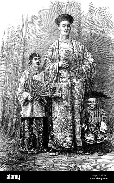 Chang Yu Sing The Chinese Giant With His Wife King Foo And Chung Mow