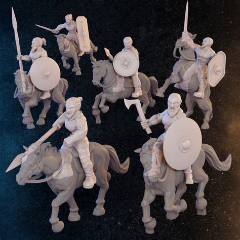 3D Printable Celtic Naked Warriors By Productions Diratia