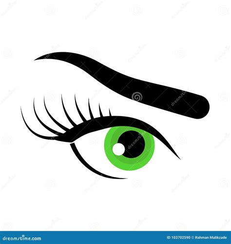 Beautiful Green Woman Eye Vector Illustration Stock Vector