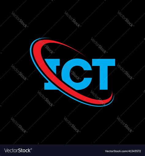 Ict logo letter design Royalty Free Vector Image