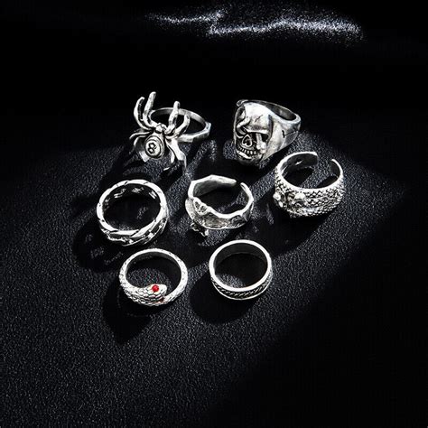 Pcs Set Punk Snake Rings For Women Gothic Spider Men Jewelry Gift