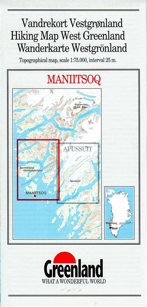 Vandrekort Maniitsoq Nunap Assinga Kalaallit Nunaanni Atuagkat