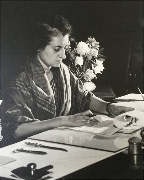 Indira Gandhi Works In Her Office 1970 She Was The Second Longest