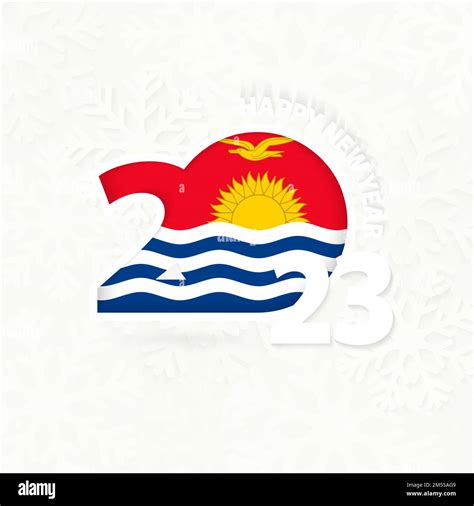 New Year 2023 for Kiribati on snowflake background. Greeting Kiribati ...