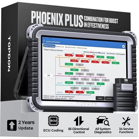 Topdon Phoenix Plus Valise Diagnostique Auto Obd Bluetooth