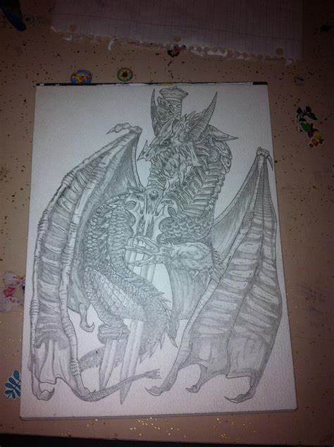 Dragon wrapped around a sword Drawing by Dick Willcock - Fine Art America