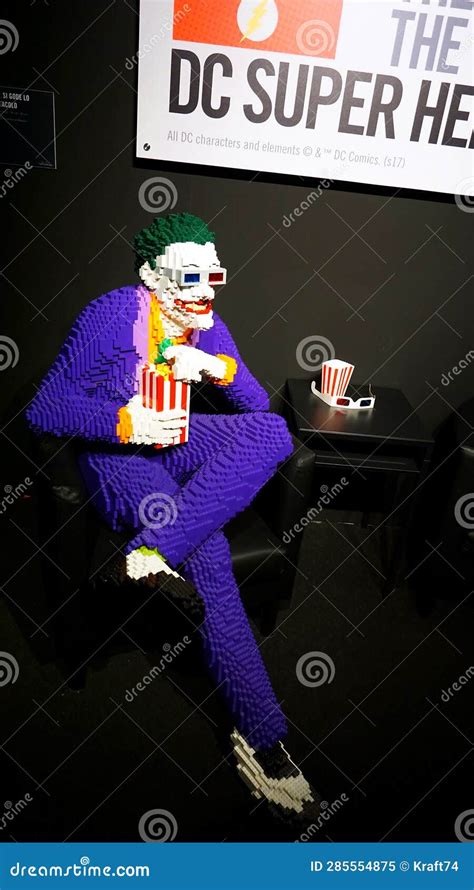 The Joker Entirely Made With Lego Bricks With D Glasses In A Cinema